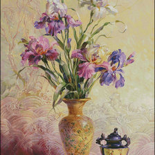 Схема вышивки «ирисы»