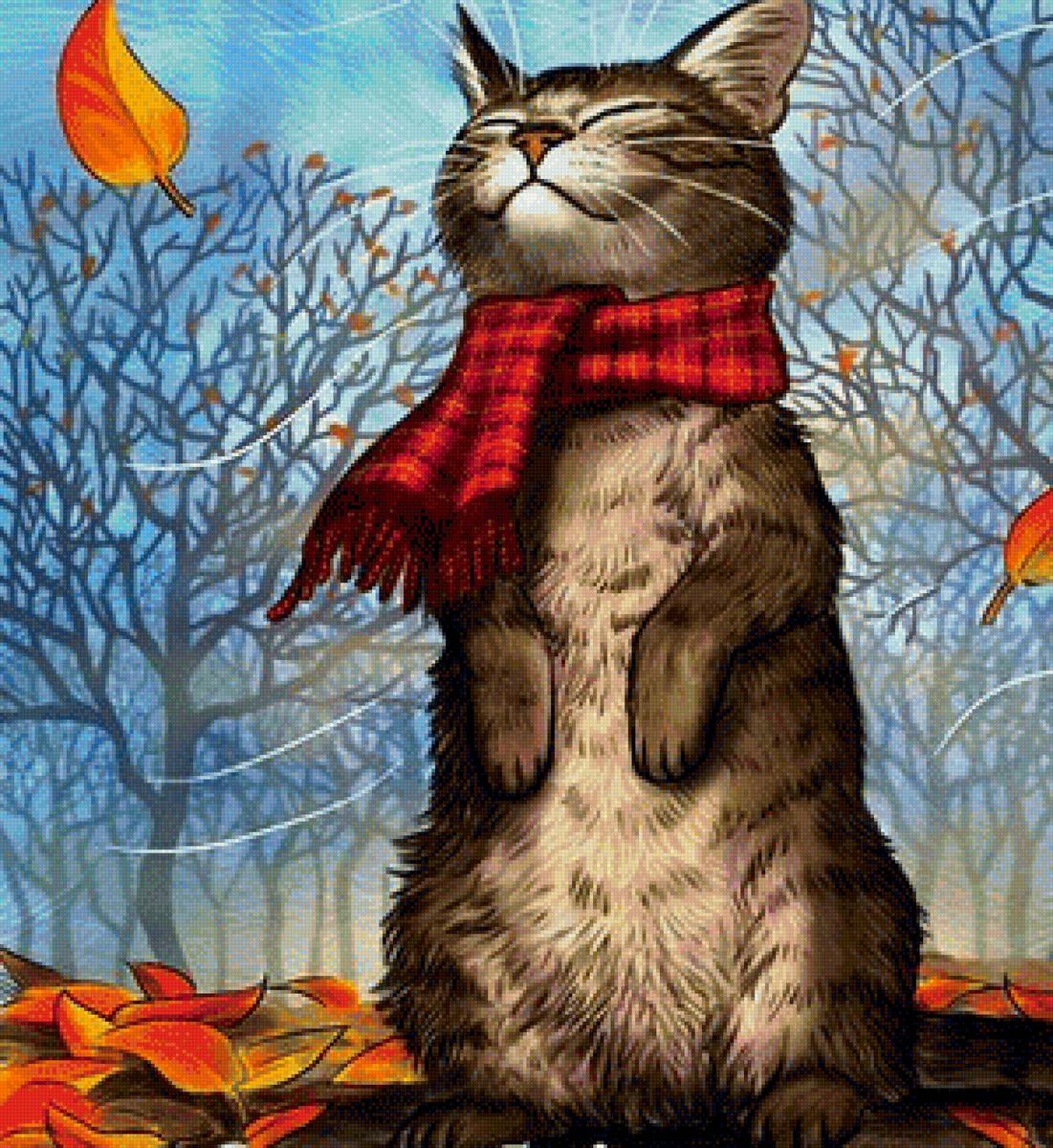 Киса - животные, пейзаж - предпросмотр