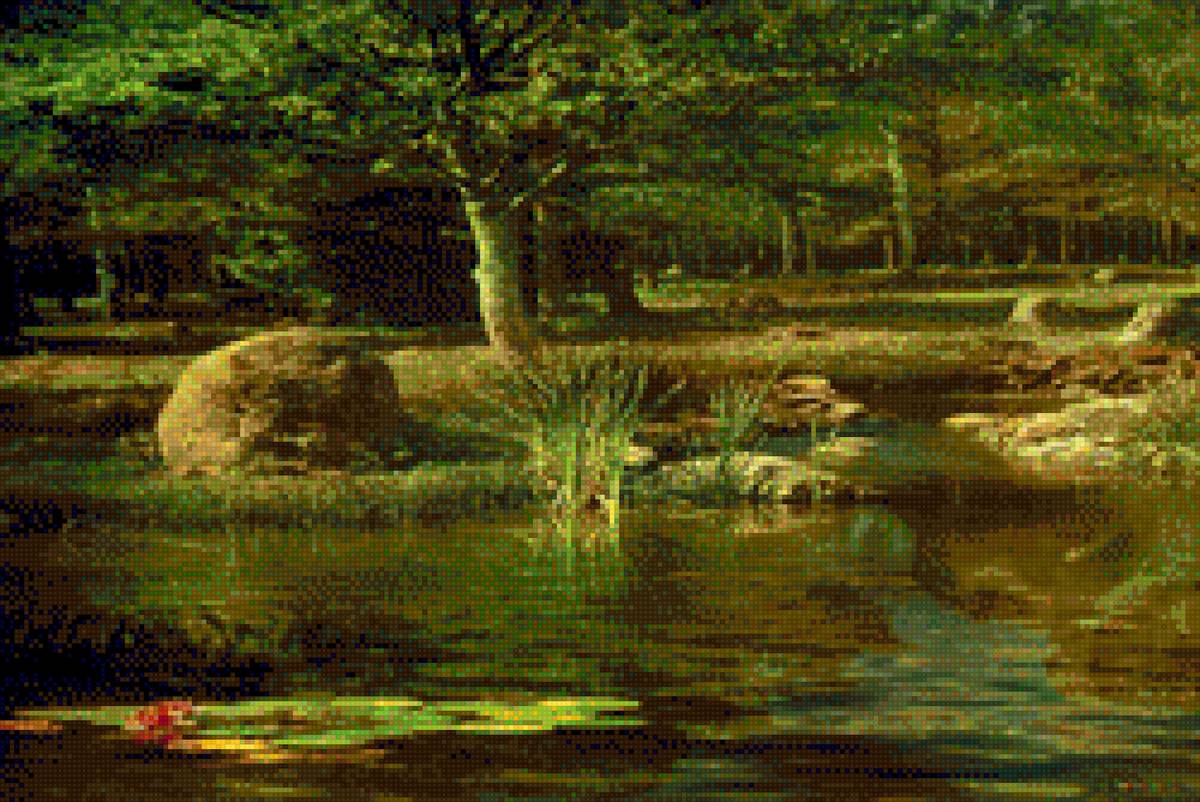 лето - листья, вода, деревья, природа - предпросмотр