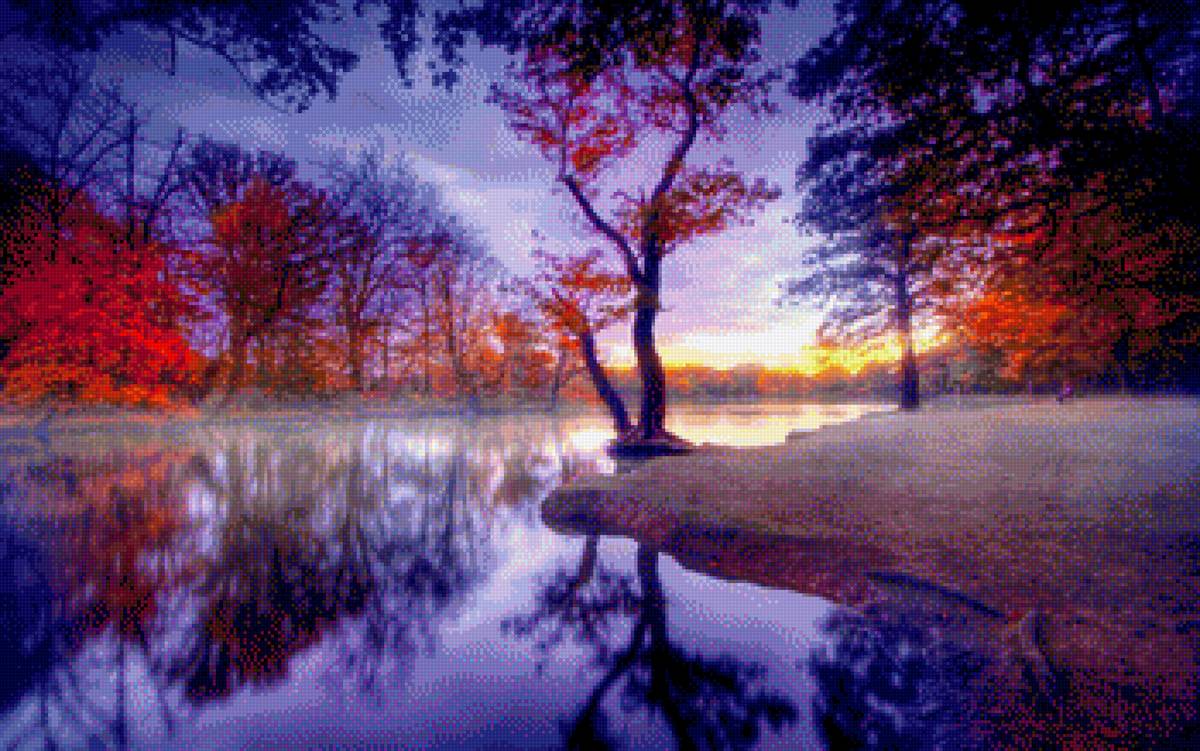 утро в лесу - лето, утро, река, природа - предпросмотр