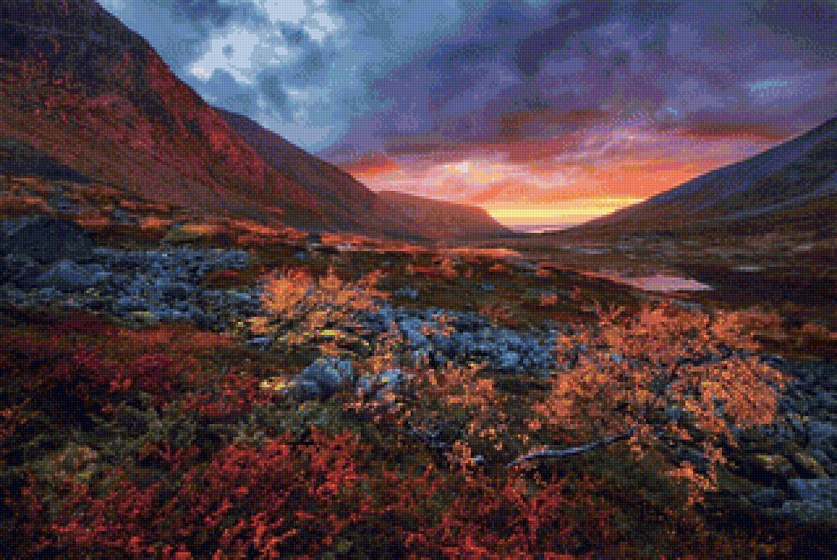 Кольские красоты - природа, север, пейзаж, вечер, горы, закат - предпросмотр