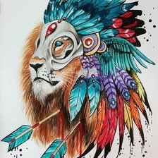 Схема вышивки «Лев»