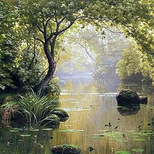 Схема вышивки «Худ. Rene His. Пейзаж.»