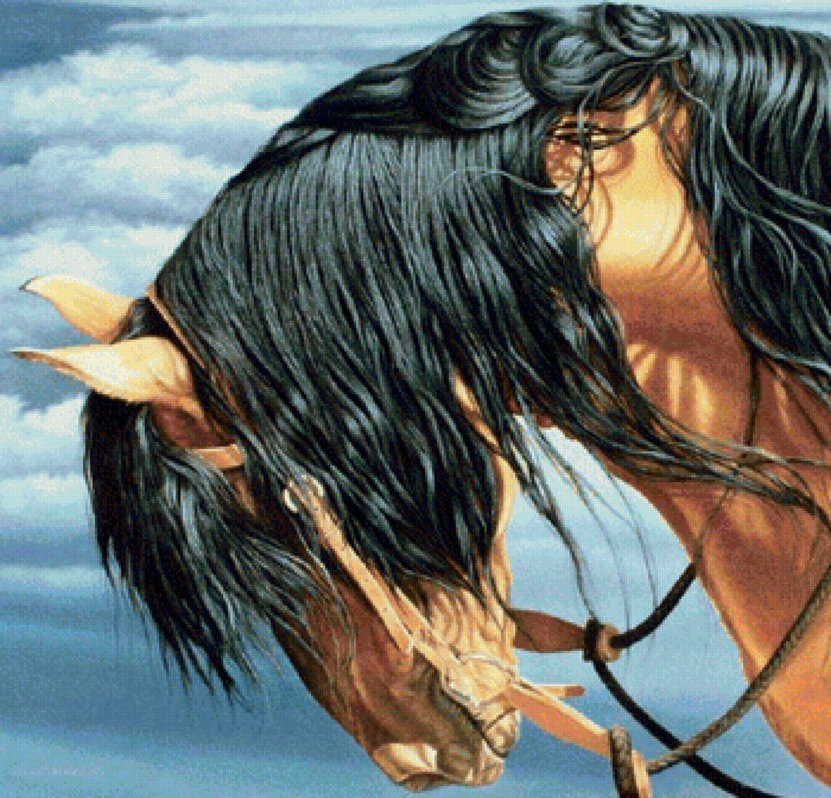 Конь - лошади, картина - предпросмотр