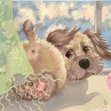 Схема вышивки «Грустный щенок»