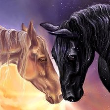 Схема вышивки «Лошади и любовь»