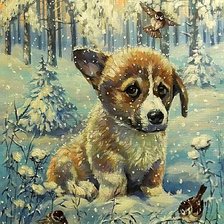 Схема вышивки «Худ. Кира панина. Зимняя грусть.»