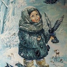 Худ. Кира Панина. Кормление голубей.