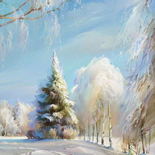 Схема вышивки «пейзаж»