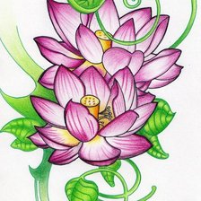Схема вышивки «Лотосы»