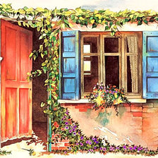 Схема вышивки «Помм Хэпнер. Синие ставни»