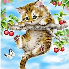 Схема вышивки «котик»