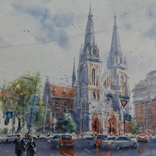 Схема вышивки «Киев. Костел художник Микитенко Виктор»