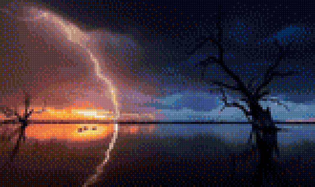 на границе двух миров - гроза, вода - предпросмотр