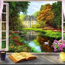 Схема вышивки «пейзаж»