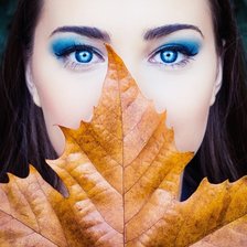 Схема вышивки «Девушка осень»