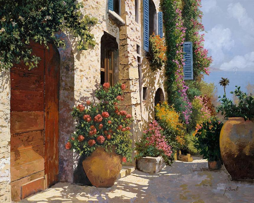 Итальянский дворик 2 - пейзаж, италия, двор - оригинал