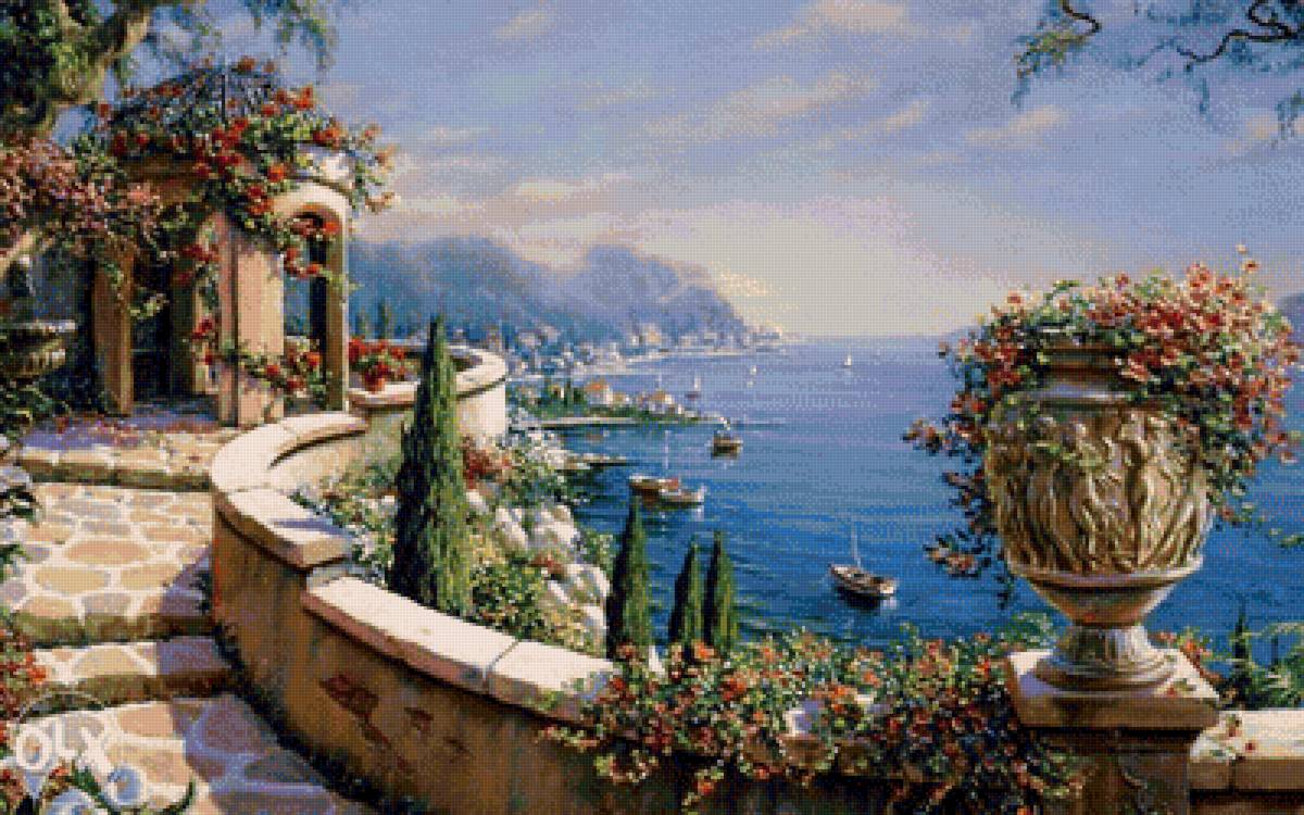 Итальянский дворик 5 - италия, пейзаж, двор - предпросмотр