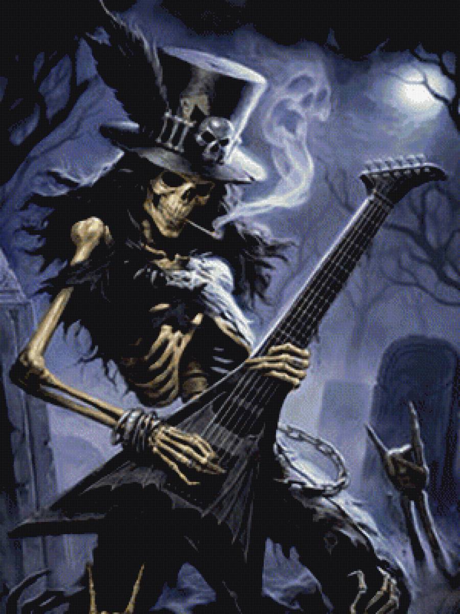 Скелет гитара - готика - предпросмотр