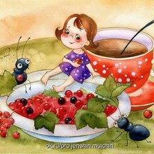 Схема вышивки «девочка и муравьи»