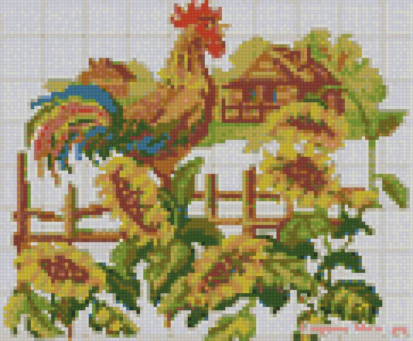 Петух на заборе - предпросмотр