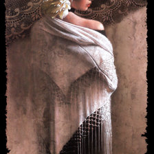 Схема вышивки «Испанка с платком»