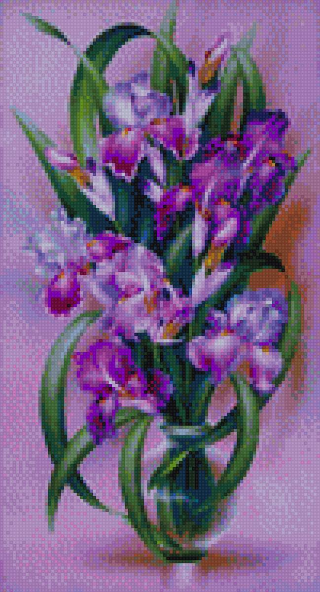 ирисы в вазе - вазы, цветы, ирисы - предпросмотр