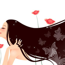 Схема вышивки «Девушка и маки»