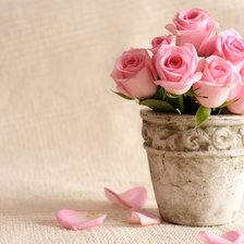 Схема вышивки «Горшочек с розами»