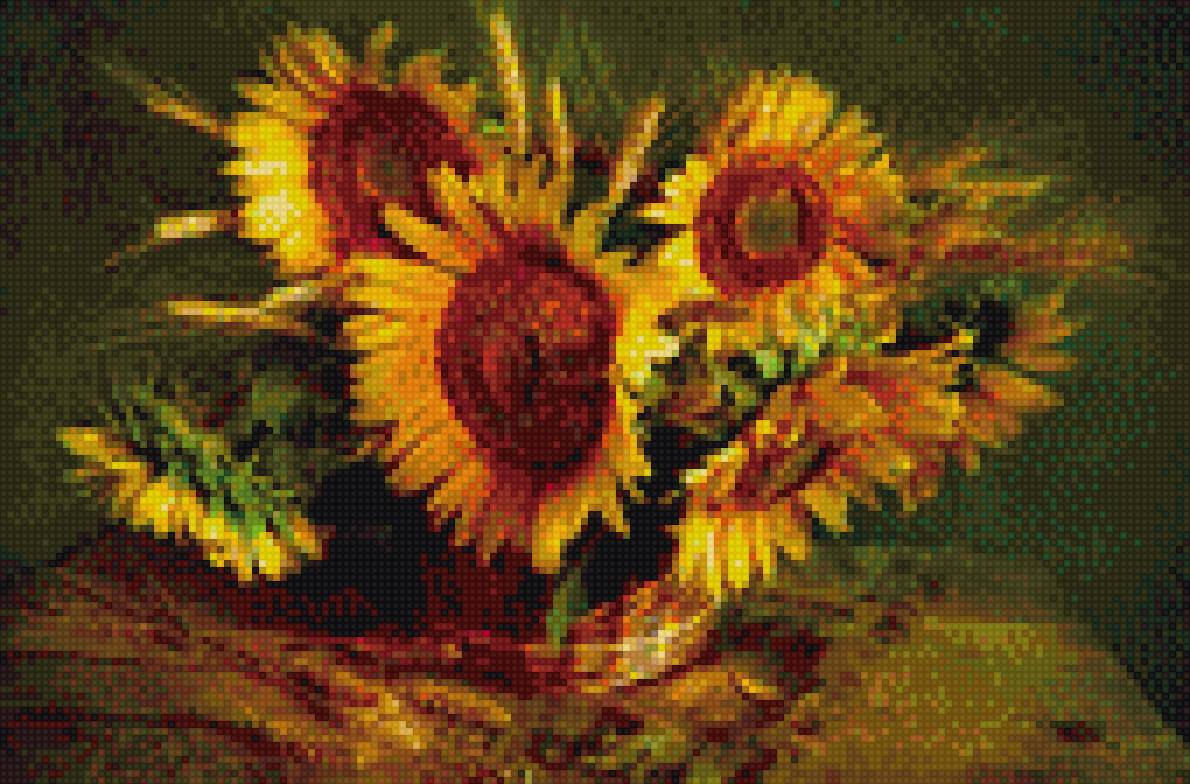 подсолнухи - натюрморт, вазы, цветы - предпросмотр