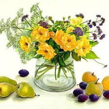 Схема вышивки «желтые розы Фуджико»