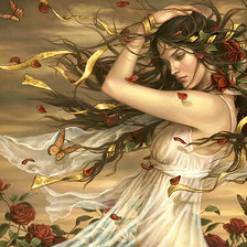 Схема вышивки «девушка»