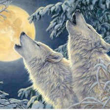 Схема вышивки «волки»