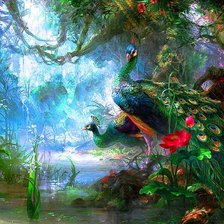 Схема вышивки «ПАВЛИНЫ»