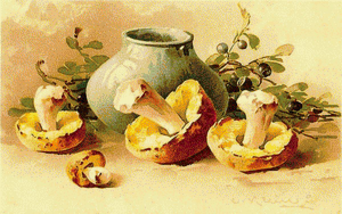 Натюрморт  с грибами - предпросмотр