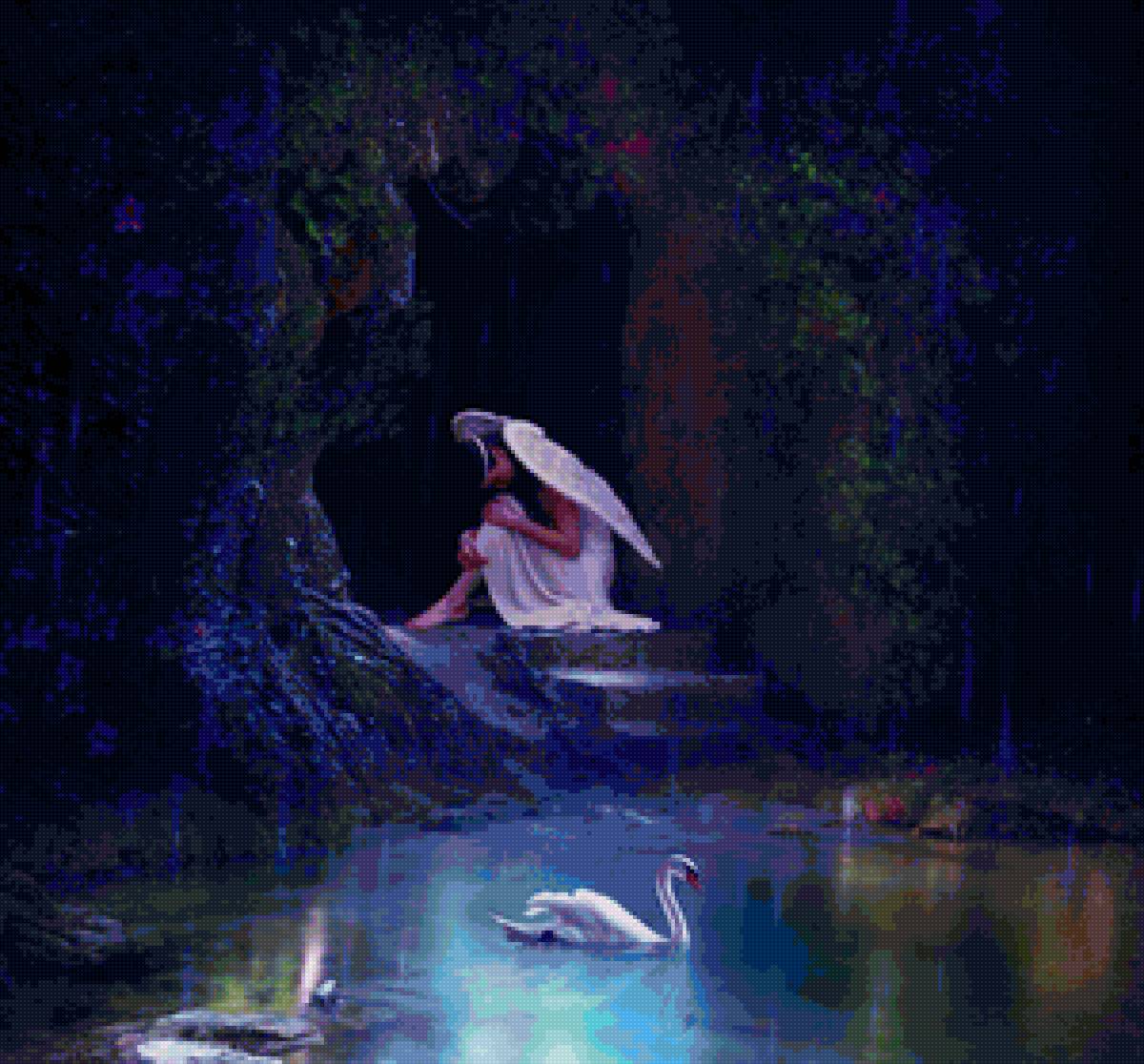 лебедь и ангел - лебедь, ангел - предпросмотр