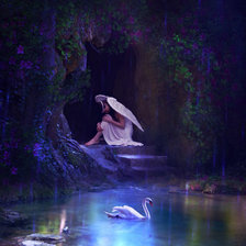 Схема вышивки «лебедь и ангел»