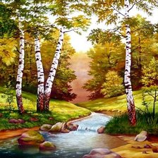 Схема вышивки «пейзаж»