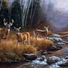 Схема вышивки «Олени»