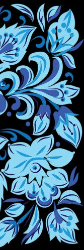 гжель часть 3 - гжель цветы триптих - оригинал