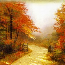 Схема вышивки «осенняя дорога»