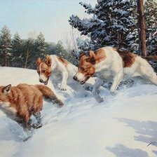 Схема вышивки «охота»