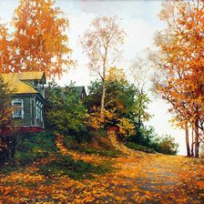 Схема вышивки «По картине Дмитрия Левина "Осень"»