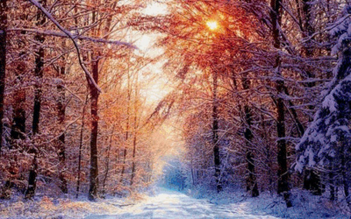 Зима - снег, дома, солнце, зима - предпросмотр