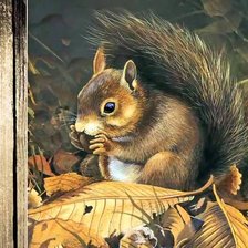 Схема вышивки «белочка»