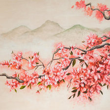 Схема вышивки «ветка сакуры»