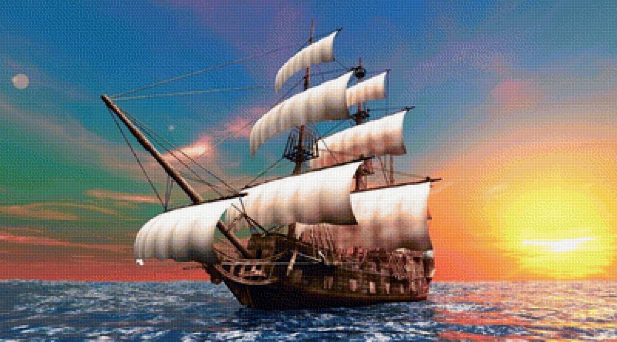 Парусник - море, пейзаж, парусник - предпросмотр