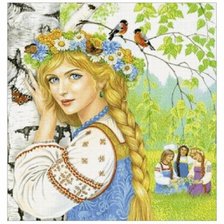 Схема вышивки «весна-красна,девушки»