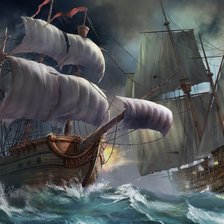 Схема вышивки «Корабли»