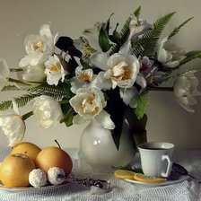 Схема вышивки «Белый натюрморт»